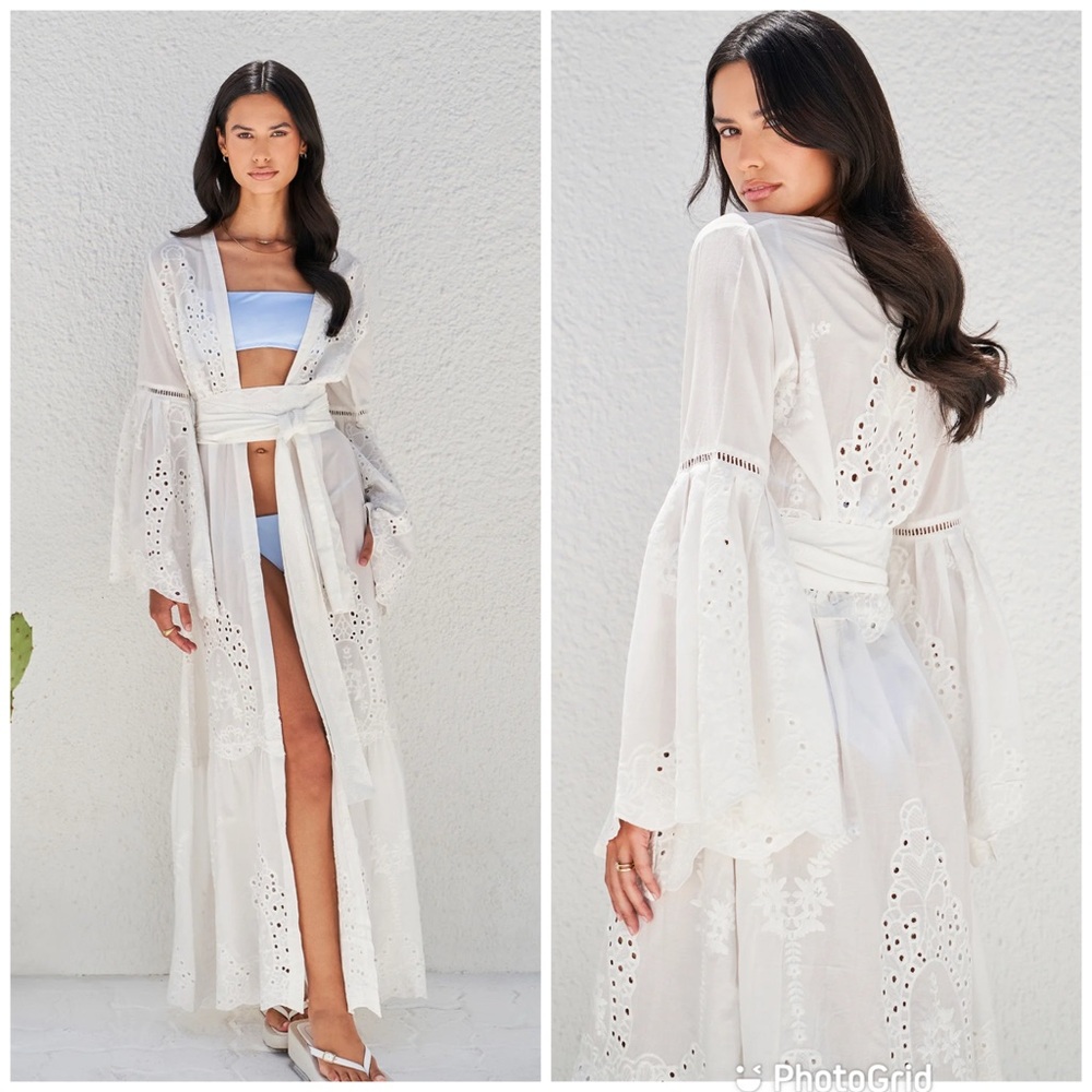 We are Leone White Embroidered Cotton Maxi